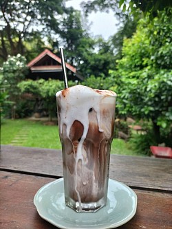 Tasty drink in the garden
